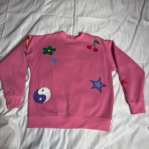 Women's Bailey Rose Pink Multicolor Graphic Sweatshirt XS